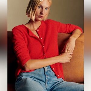 Sézane Gaspard Cardigan Red Size M NWT